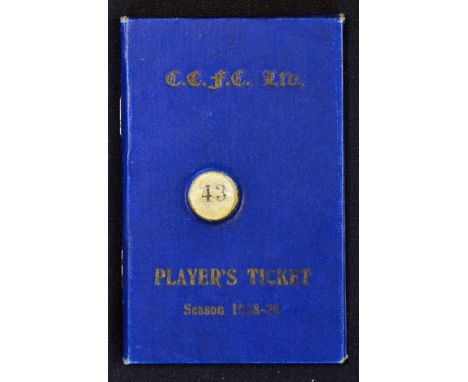 Coventry City players ticket for 1938/1939 with players instructions including reporting daily at 10.00am, club doctor inform