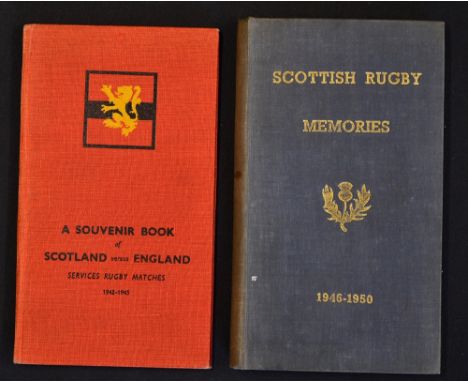 2x Scotland Rugby Memories Programme books - to incl 1942/45 Scotland v England Services Rugby Match Souvenir Book of program