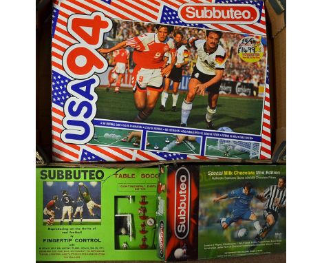 Selection of Subbuteo games Club Edition x 2, USA 1994, Continental Display Edition, Special Milk Chocolate Mini Edition plus