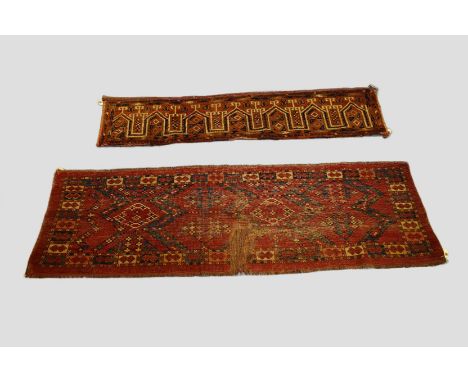 Two Ersari Turkmen torbas, south west Turkmenistan, early 20th century, the first by the Beshir, 1ft. 7in. x 4ft. 10in. 0.48m
