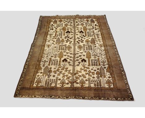 Tunisian gabbeh-style carpet, north Africa, circa 1940s-50s, 9ft. 9in. x 6ft. 7in. 2.97m. x 2.01m. Overall wear with surface 