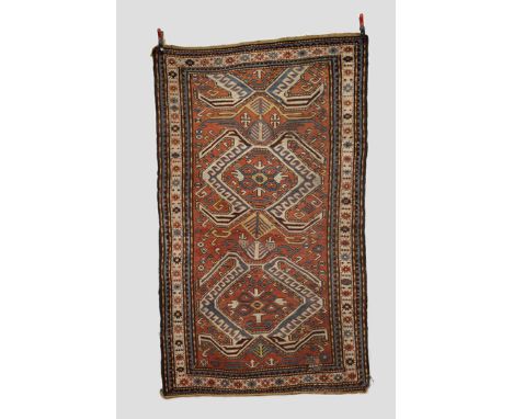 Lenkoran rug, Talish area, south east Caucasus, early 20th century, 8ft. 4in. x 4ft. 11in. 2.54m. x 1.50m. Overall wear; corr