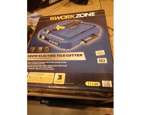 Boxed Work Zone electric tile cutter