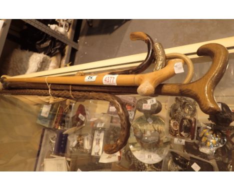 Collection of vintage walking sticks