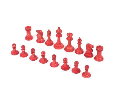 An Antique bone chess set