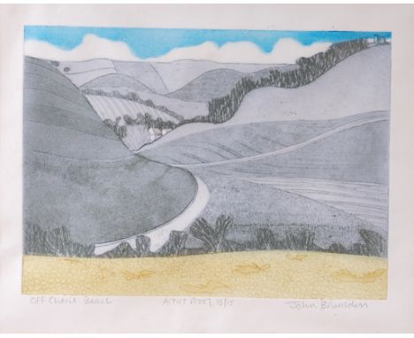 John Brunsdon (1933-2014) - Off Chesil Beach, artist proof lithograph, signed, titled and numbered in pencil to the margin 13