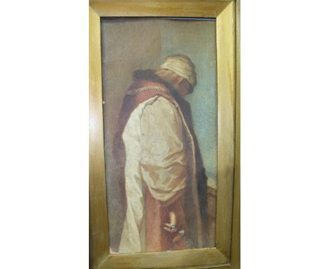 •"Watts R A" RELIGIOUS FIGURE WEARING ROBES AND DECORATIVE FINGER RINGS Watercolour, bears signature, 23 x 45cm.