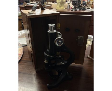 Antique microscope in original box 