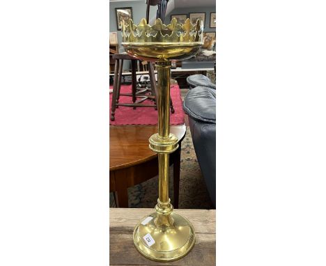 Large brass candlestick - Approx height: 57cm 