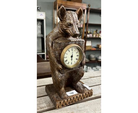 Black Forest Bear mantel clock - Approx 30cm 