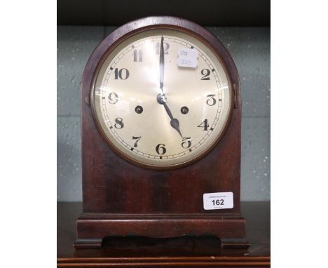 Edwardian mantel clock with key in good working order 