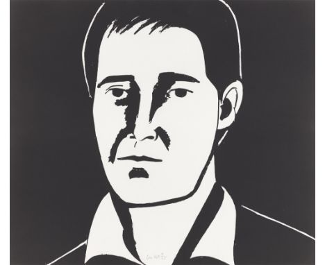 (See English version below)Alex Katz (New York 1927 – lebt in New York). „Javier“. 2013Aquatinta auf Velin. 74,5&nbsp;×&nbsp;