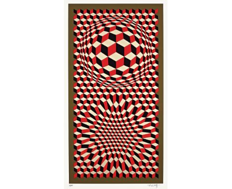 (See English version below)Victor Vasarely (Pécs 1908 – 1997 Paris). Ohne Titel. 1975Farbserigrafie auf Karton.  102,6&nbsp;×