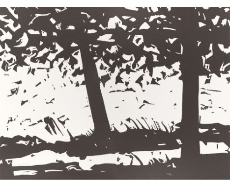 (See English version below)Alex Katz (New York 1927 – lebt in New York). „Maine Woods“. 2013Holzschnitt auf Velin.  74,5&nbsp