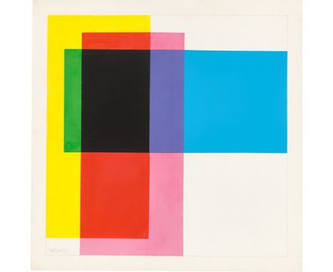 (See English version below)Mario Ballocco (1913 – Mailand – 2008). „compenetrazione tricromatica“. 1970/84Tempera über Bleist