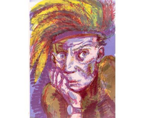(See English version below)Rainer Fetting (Wilhelmshaven 1949 – lebt in Berlin). „Selbst als Rembrandt II“. 1998Farblithograf