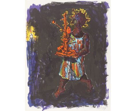 (See English version below)Jörg Immendorff (Bleckede/Elbe 1945 – 2007 Düsseldorf). Aus: „Elbquelle“. 1999Farblithografie auf 