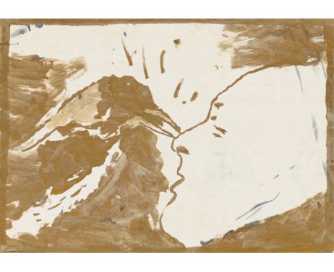 (See English version below)Walter Dahn (St. Tönis 1954 – lebt in Köln). Ohne Titel (Hitchcock). 1974/75Aquarell- und Goldfarb