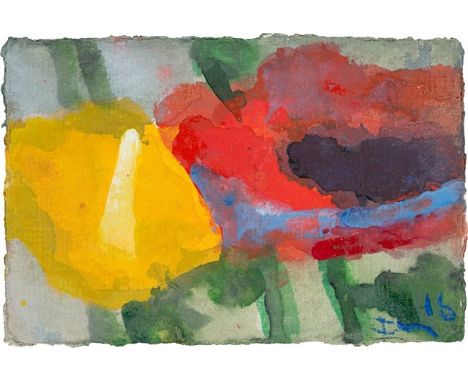 (See English version below)Klaus Fußmann (Velbert 1938 – lebt in Berlin und Gelting). „Gelber und roter Mohn“. 2016Aquarell u