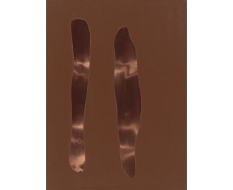 (See English version below)Günther Förg (Füssen 1952 – 2013 Freiburg). „Mr. Brown“. 2002Tempera auf Kupferblech auf Hartfaser