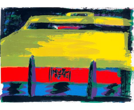 (See English version below)Rainer Fetting (Wilhelmshaven 1949 – lebt in Berlin). „Taxi“. 1992Farblithografie auf Papier.  85,