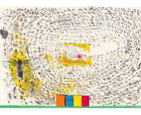 (See English version below)Thomas Bayrle (Berlin 1937 – lebt in Frankfurt am Main). „Maya-Honig-G.m.b.H.“. 1966Farbserigrafie