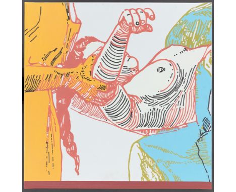 (See English version below)Via Lewandowsky (Dresden 1963 – lebt in Berlin). „zu spät“. 2001Acryl auf Leinwand, im Künstlerrah