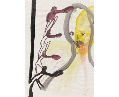 (See English version below)Martin Disler (Seewen 1949 – 1996 Genf). Kopf. 1981Aquarell und Tusche auf Papier. 58,8&nbsp;×&nbs