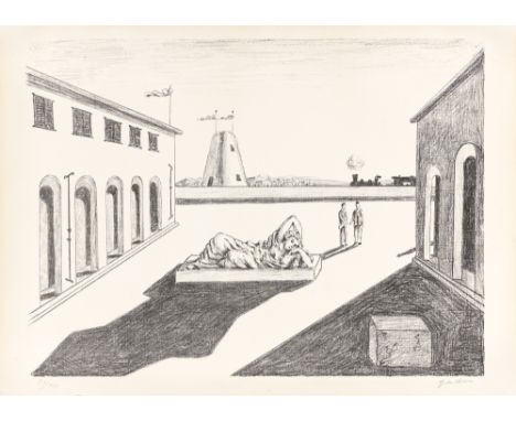 (See English version below)Giorgio de Chirico (Volos/Griechenland 1888 – 1978 Rom). „Piazza d'Italia“. 1969Lithografie auf Ve