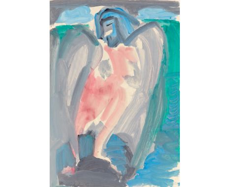(See English version below)Karl Horst Hödicke (Nürnberg 1938 – lebt in Berlin). Geier. 1981Gouache auf Bütten. 99,7&nbsp;×&nb