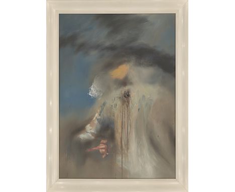 (See English version below)Thomas Helbig (Rosenheim 1967 – lebt in Berlin). „Herr“. 2005Öl auf Hartfaser, in Holzrahmen. 70&n