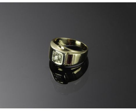 Custom made marked and tested 14K. Round brilliant cut E-F color, V VS1-2 .5 ctw with a rectangular step cut .25 ctw ruby. To
