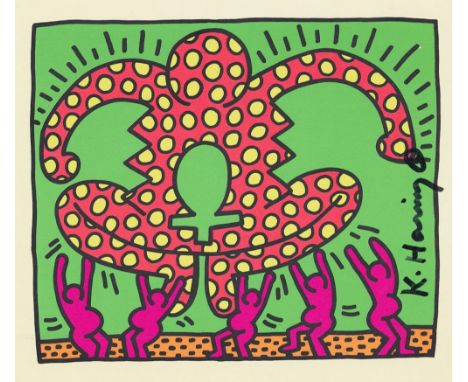 Artist: Keith Haring (American, 1958 - 1990). Title: "Fertility Suite #4". Medium: Original offset lithograph. Date: Composed