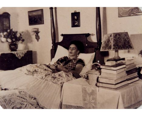 Artist: Gisele Freund (German/French, 1912-2000). Title: "Frida Kahlo in Bed, Coyoacan". Medium: Print. Date: Printed 1960s?.