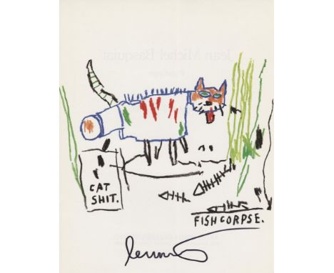 Artist: Jean-Michel Basquiat (American, 1960-1988). Title: "Fish Corpse". Medium: Color offset lithograph. Date: Composed 198