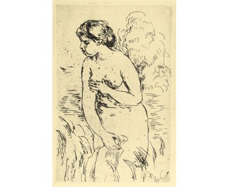 Artist: Pierre-Auguste Renoir (French, 1841 - 1919). Title: "Baigneuse debout, a Mi-Jambes". Medium: Original etching. Date: 