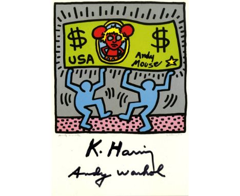 Artist: Andy Warhol &amp; Keith Haring (Americans, 20th Century). Title: "Andy Mouse II, Homage to Warhol [postcard edition]"