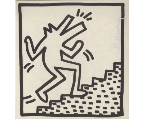 Artist: Keith Haring (American, 1958 - 1990). Title: "Barking Dog on Stairs". Medium: Lithograph. Date: Composed 1982. Printe