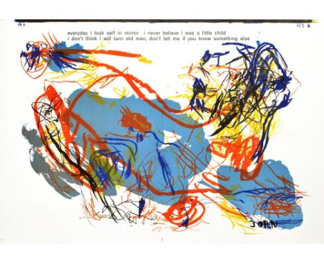 Artist: Asger Jorn (Danish, 1914-1973). Title: "Composition". Medium: Color lithograph. Date: Composed 1963. Dimensions: Over