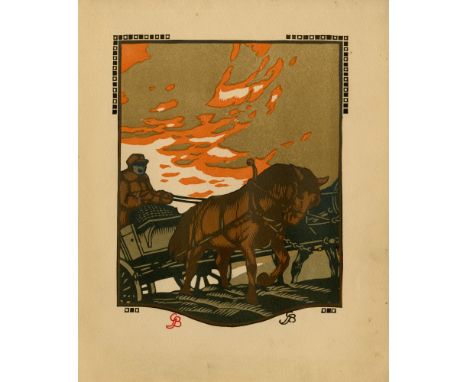 Artist: Gustave Baumann (German/American, 1881 - 1971). Title: "February". Medium: Original color woodcut. Date: Composed 191