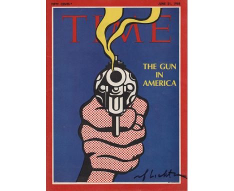 Artist: Roy Lichtenstein (American, 1923-1997). Title: "The Gun in America". Medium: Color offset lithograph. Date: Composed 