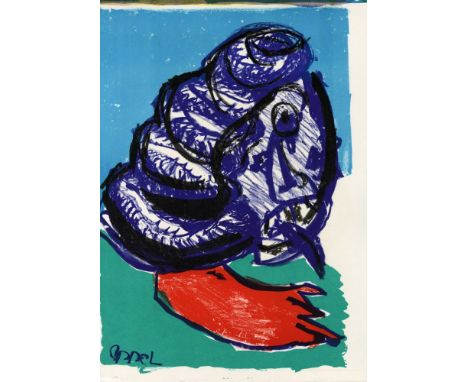 Artist: Karel Appel (Dutch, 1921-2006). Title: "Composition (129)". Medium: Color lithograph. Date: Composed 1963. Dimensions