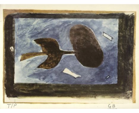 Artist: Georges Braque (French, 1882 - 1963). Title: "A tire l'aile". Medium: Original color collotype. Date: Composed 1954. 