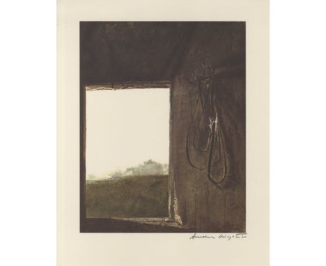 Artist: Andrew Wyeth (American, 1917-2009). Title: "Burning Off". Medium: Color offset lithograph. Date: Composed 1961. Print