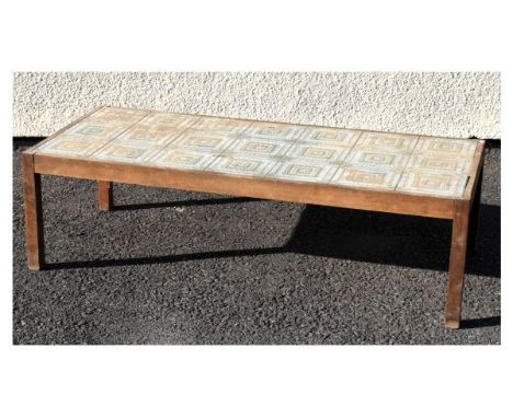 Danish-style teak-framed tile top coffee table  