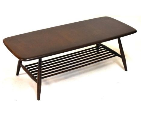 Ercol elm rectangular coffee table, 103cm wide  
