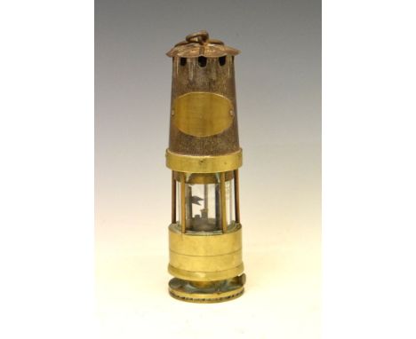 J.H. Naylor Ltd (Wigan) Spiralarm gas detection lamp, Patent No. 352267, stamped 595 to base, approx 27cm high  