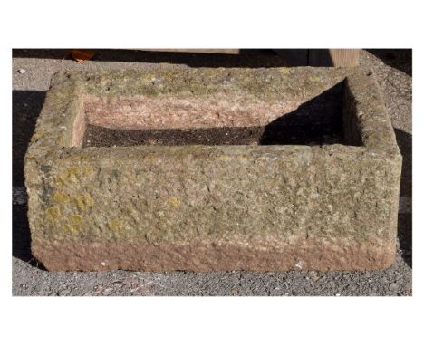 Vintage reconstituted stone trough of rectangular design, 70cm x 47cm x 26cm high  