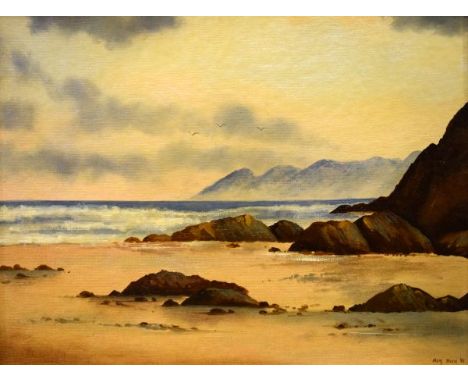 Mary Shaw (20th Century) - Oil on prepared board - Seascape, signed and dated -88, in a gilt frame  