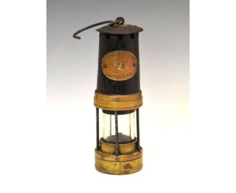 Late 19th/early 20th Century E. Thomas &amp; Williams of Aberdare Cambrian type No.9B, No.26 miners lamp, approx 25cm high  
